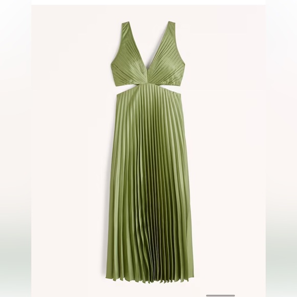 Abercrombie & Fitch Dresses & Skirts - Satin Pleated Cutout Maxi Dress